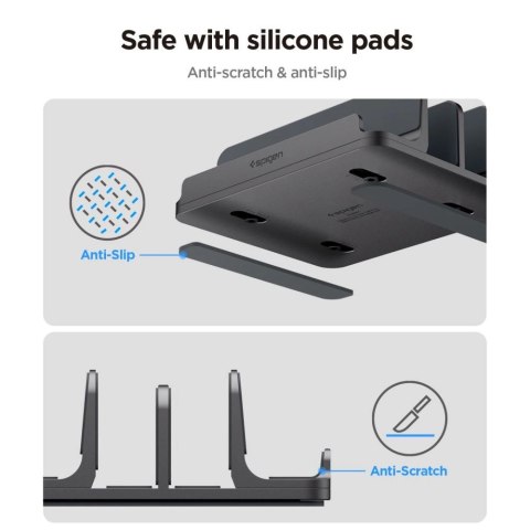Organizer biurkowy Spigen LD208S4 na laptopy, tablety, smartfony, klawiatury - szary