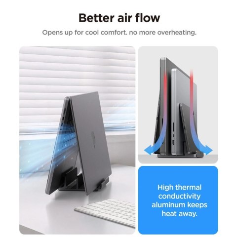 Organizer biurkowy Spigen LD208S4 na laptopy, tablety, smartfony, klawiatury - szary