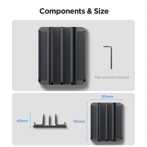 Organizer biurkowy Spigen LD208S4 na laptopy, tablety, smartfony, klawiatury - szary