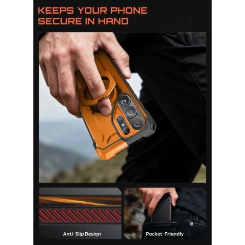 Etui Supcase UB Grip Mag MagSafe na Samsung Galaxy S26 Ultra - pomarańczowo-czarne