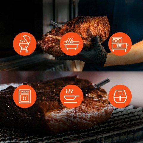 Termometr kuchenny Meatmeet Pro smart z aplikacją Bluetooth/WiFi grill piekarnik wędzarnia - czarny