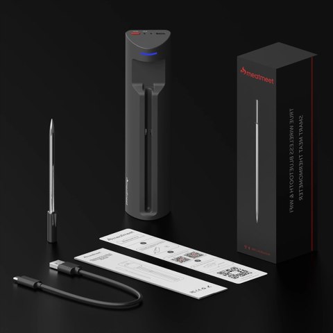 Termometr kuchenny Meatmeet Pro smart z aplikacją Bluetooth/WiFi grill piekarnik wędzarnia - czarny
