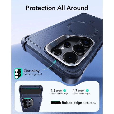 Etui ESR Cyber Tough Kickstand MagSafe na Samsung Galaxy S26 Ultra - granatowe