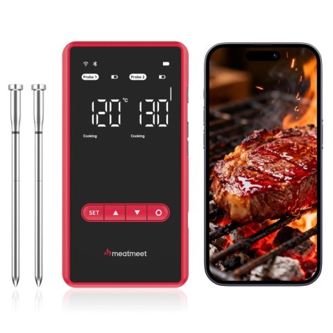 Termometr kuchenny Meatmeet X Pro z aplikacją Bluetooth/WiFi do grilla piekarnika wędzarni - czarny