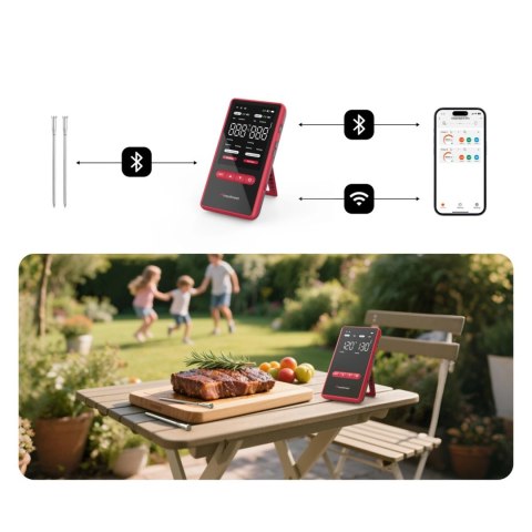 Termometr kuchenny Meatmeet X Pro z aplikacją Bluetooth/WiFi do grilla piekarnika wędzarni - czarny