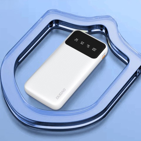 Dudao K6Pro uniwersalny powerbank 10000mAh z kablem USB USB Typ C Lightning - biały (K6Pro-white)