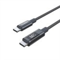 Kabel Choetech XCC-1068 PD 60 W USB-C - USB-C z wyświetlaczem 1.2 m - czarny