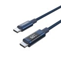 Kabel Choetech XCC-1068 PD 60 W USB-C - USB-C z wyświetlaczem 1.2 m - niebieski