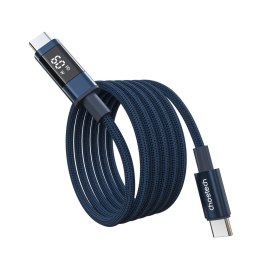 Kabel Choetech XCC-1068 PD 60 W USB-C - USB-C z wyświetlaczem 1.2 m - niebieski