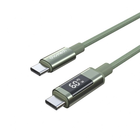 Kabel Choetech XCC-1068 PD 60 W USB-C - USB-C z wyświetlaczem 1.2 m - zielony