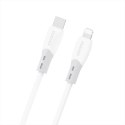Kabel Dudao L25SX 30 W USB-C - Lightning z miękkim silikonowym oplotem 1 m - biały