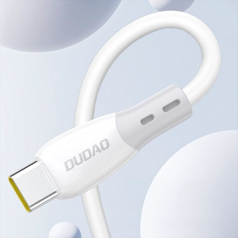 Kabel Dudao L25SC 60 W USB-C - USB-C z miękkim silikonowym oplotem 1 m - biały