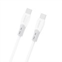 Kabel Dudao L25SC 60 W USB-C - USB-C z miękkim silikonowym oplotem 2 m - biały