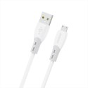 Kabel Dudao L25SM 3 A USB-A - micro USB z miękkim silikonowym oplotem 1 m - biały