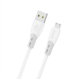 Kabel Dudao L25SM 3 A USB-A - micro USB z miękkim silikonowym oplotem 1 m - biały