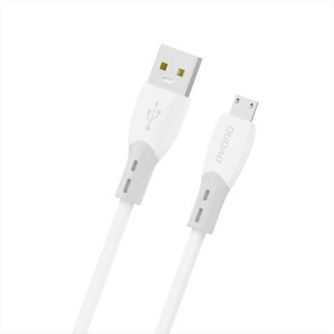 Kabel Dudao L25SM 3 A USB-A - micro USB z miękkim silikonowym oplotem 1 m - biały