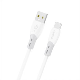 Kabel Dudao L25ST 5 A USB-A - USB-C z miękkim silikonowym oplotem 1 m - biały