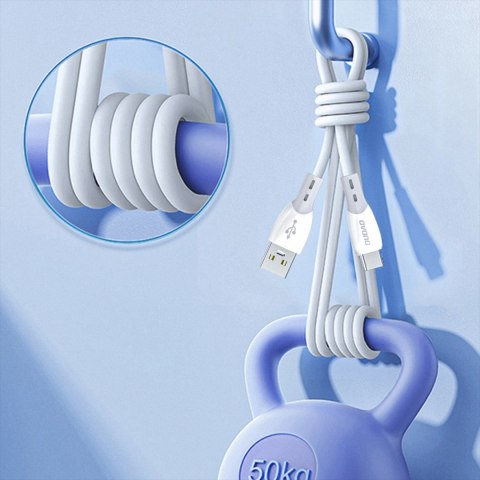 Kabel Dudao L25ST 5 A USB-A - USB-C z miękkim silikonowym oplotem 1 m - biały