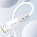 Kabel Dudao L25ST 5 A USB-A - USB-C z miękkim silikonowym oplotem 1 m - biały