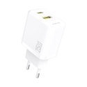 Ładowarka Dudao A26TEU GaN 25W USB-A, USB-C - biała