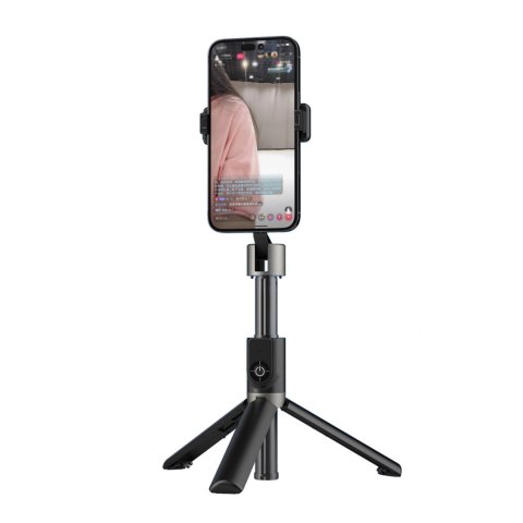 Selfie stick Dudao F18 1,1 m ze statywem i pilotem Bluetooth - czarny