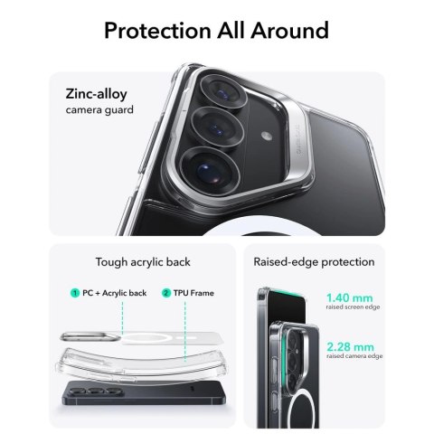Etui ESR Classic Hybrid Kickstand MagSafe na Samsung Galaxy S26 - przezroczyste