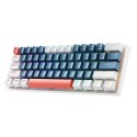 Klawiatura gamingowa Machenike K500-B61 przewodowa mechaniczna podświetlana Brown Switch - niebiesko-biała