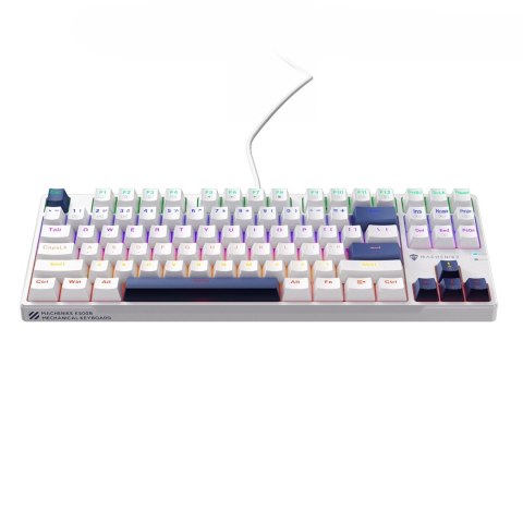 Klawiatura gamingowa Machenike K500B-B87 przewodowa mechaniczna podświetlana Red Switch - biała