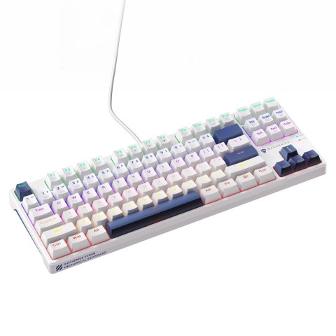 Klawiatura gamingowa Machenike K500B-B87 przewodowa mechaniczna podświetlana Red Switch - biała