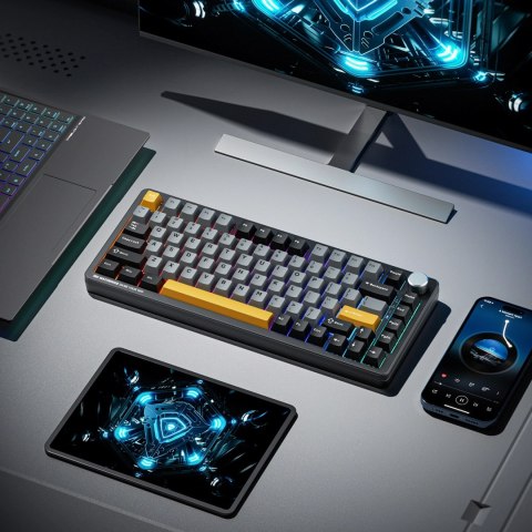 Klawiatura gamingowa Machenike K600-B82W bezprzewodowa mechaniczna podświetlana GR Silver Switch - czarna