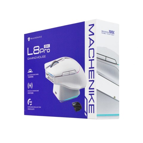 Mysz gamingowa Machenike L8 Pro bezprzewodowa ze stacją ładującą - czarna