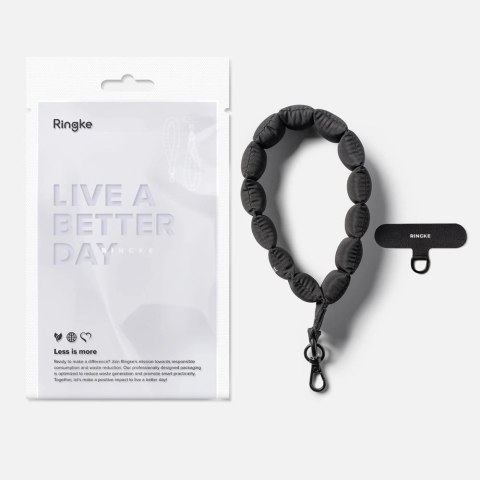Smycz do telefonu Ringke Holder & Puffer Hand Strap - czarna