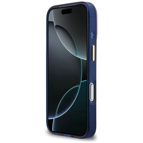 Etui Guess IML 4G Script Metal na iPhone 17 Pro Max - niebieskie