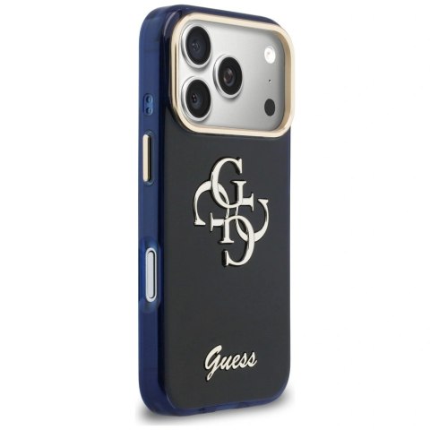 Etui Guess IML 4G Script Metal na iPhone 17 Pro - niebieskie