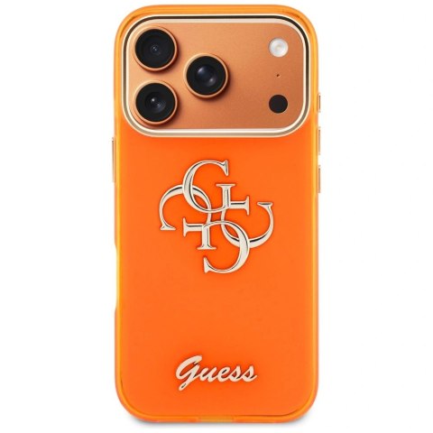 Etui Guess IML 4G Script Metal na iPhone 17 Pro - pomarańczowe