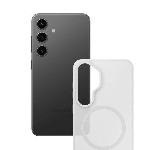 Etui 3mk Smoke MagCase na Samsung Galaxy S25 - białe-półprzezroczyste
