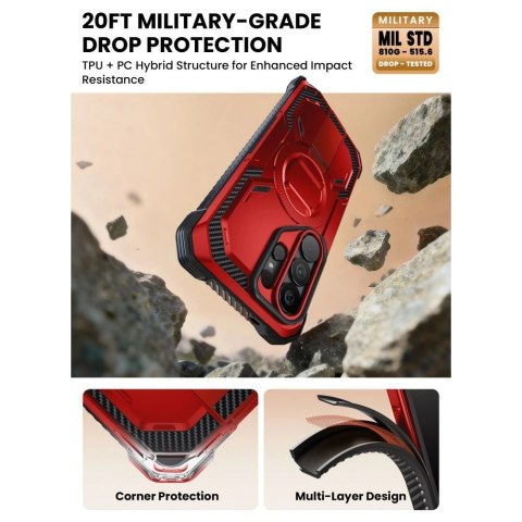 Etui Supcase ArmorBox Mag MagSafe na Samsung Galaxy S26 Ultra - czerwono-czarne