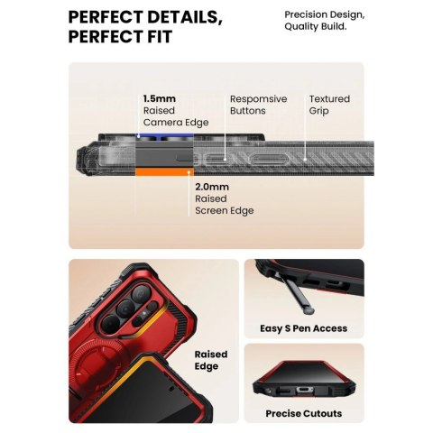 Etui Supcase ArmorBox Mag MagSafe na Samsung Galaxy S26 Ultra - czerwono-czarne