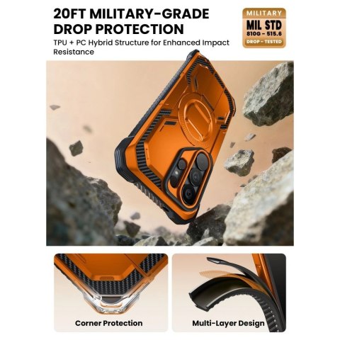 Etui Supcase ArmorBox Mag MagSafe na Samsung Galaxy S26 Ultra - pomarańczowo-czarne