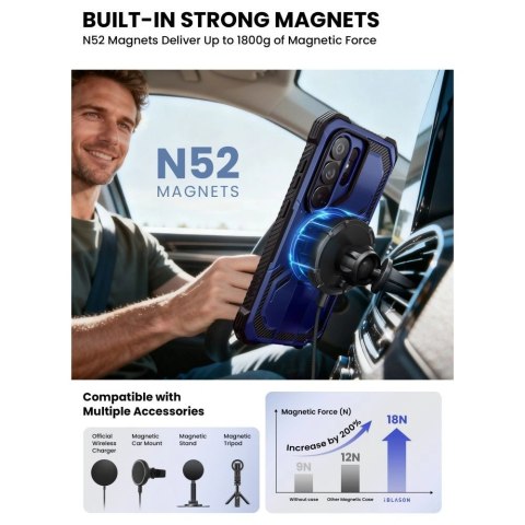 Etui Supcase iBlason ArmorBox Clip Mag MagSafe na Samsung Galaxy S26 Ultra - granatowo-czarne