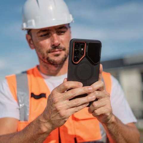 Etui Tech-Protect Kevlar Aura MagSafe na Samsung Galaxy S26 Ultra - czarno-pomarańczowe