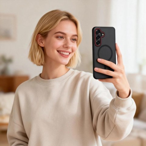 Etui Tech-Protect MagCam MagSafe na Samsung Galaxy S26 - czarno-czerwone