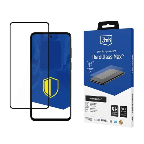 Wzmocnione szkło hartowane na cały ekran 3mk HardGlass Max Black na Motorola Moto G52