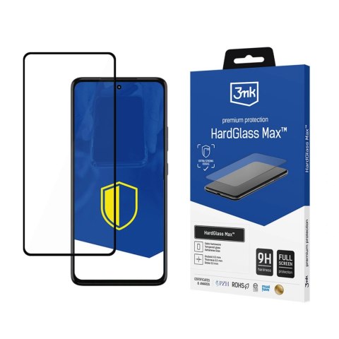 Wzmocnione szkło hartowane na cały ekran 3mk HardGlass Max Black na Motorola Moto G72