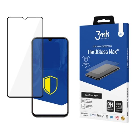 Wzmocnione szkło hartowane na cały ekran 3mk HardGlass Max Black na Samsung Galaxy A14 4G / 5G