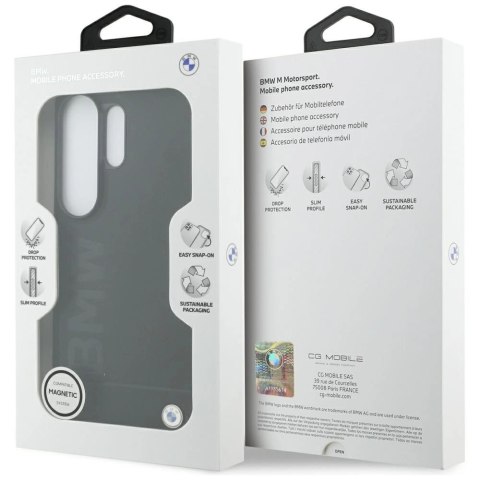 Etui BMW Leather Hot Stamp MagSafe na Samsung Galaxy S26 Ultra - czarne