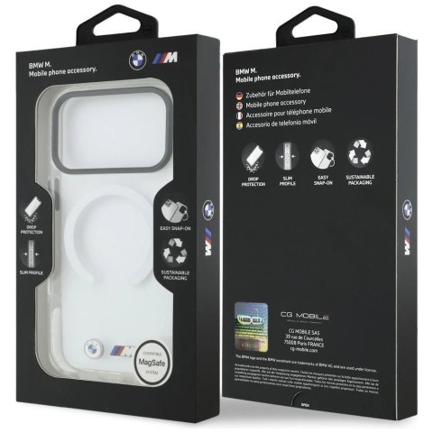 Etui BMW M IML Shockproof Metal Logos MagSafe na iPhone 17 Pro Max - przezroczyste