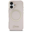 Etui Guess IML Script Metal MagSafe do iPhone 17 - różowe