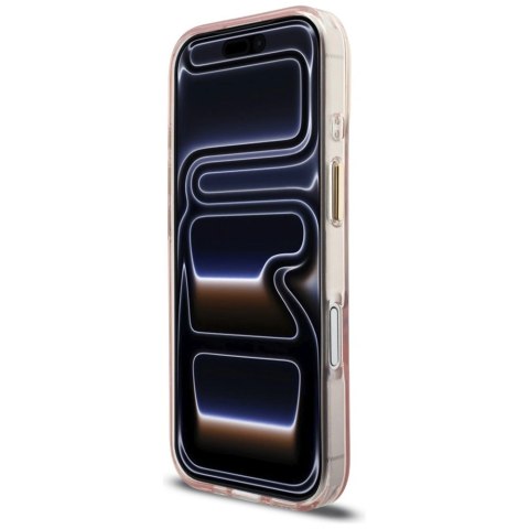 Etui Guess IML Script Metal MagSafe do iPhone 17 - różowe