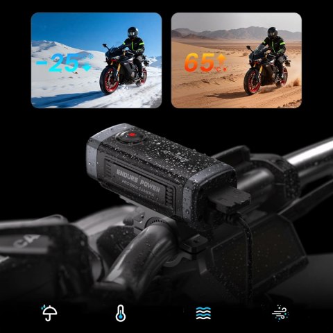 Kamera sportowa AKEEYO 710 Lite wideorejestrator na kierownicę na rower motocykl - czarna